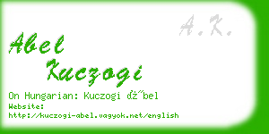 abel kuczogi business card